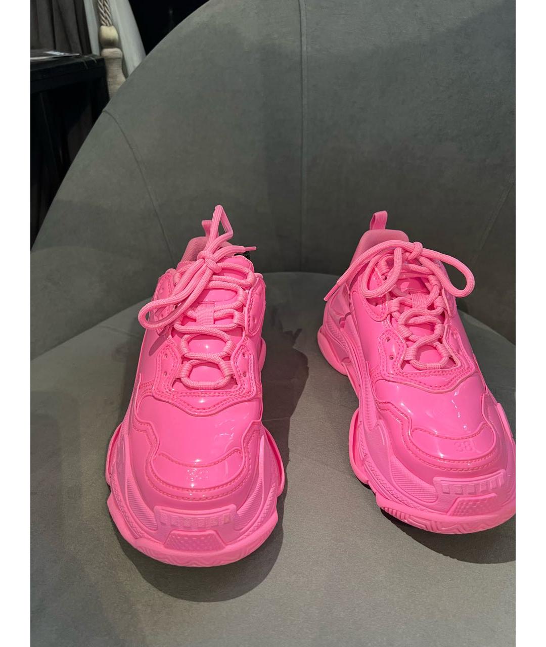 BALENCIAGA Розовые кожаные кроссовки, фото 2