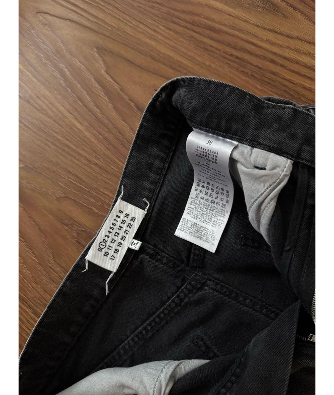 MAISON MARGIELA Антрацитовые хлопковые прямые джинсы, фото 5