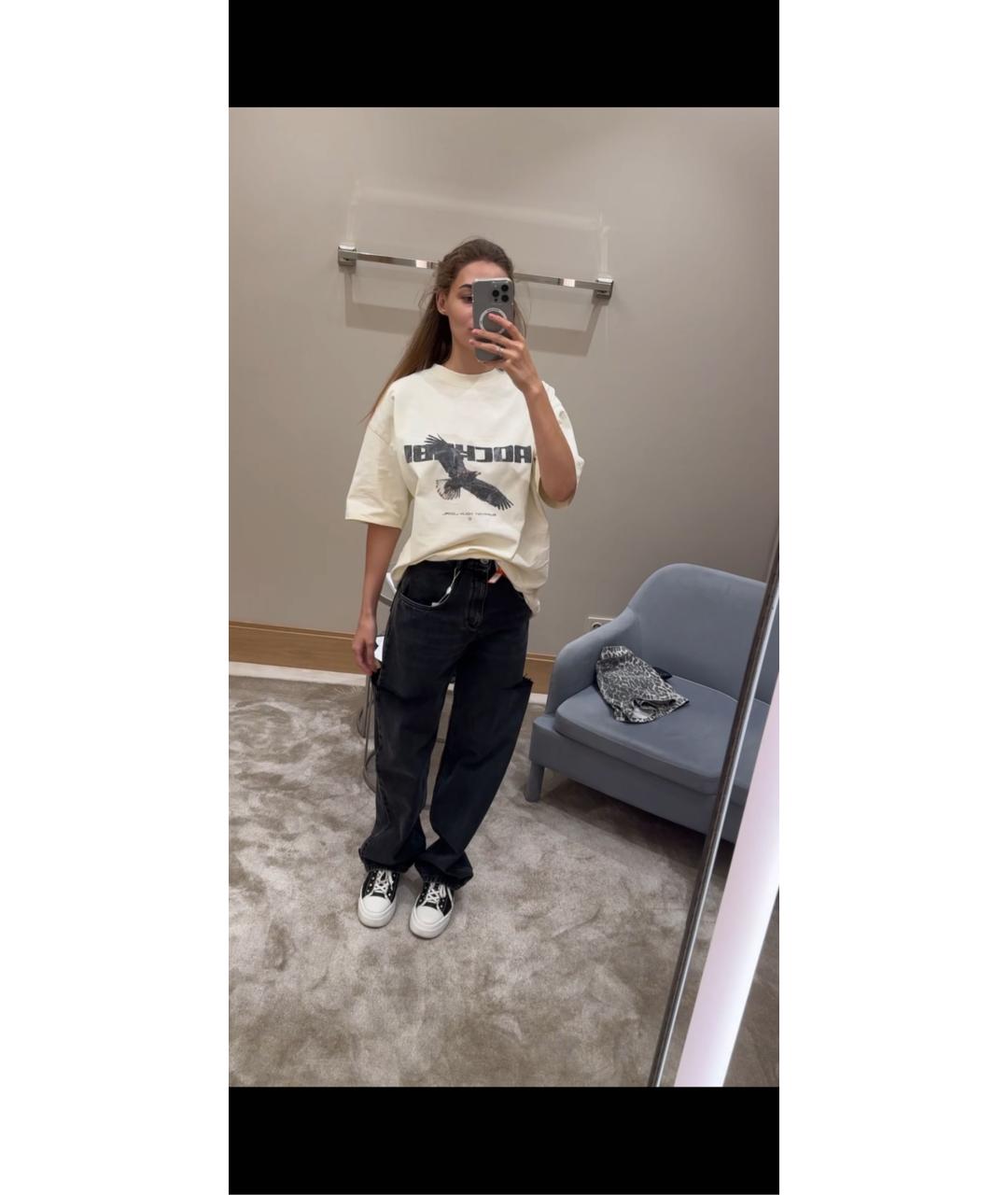 MAISON MARGIELA Антрацитовые хлопковые прямые джинсы, фото 6