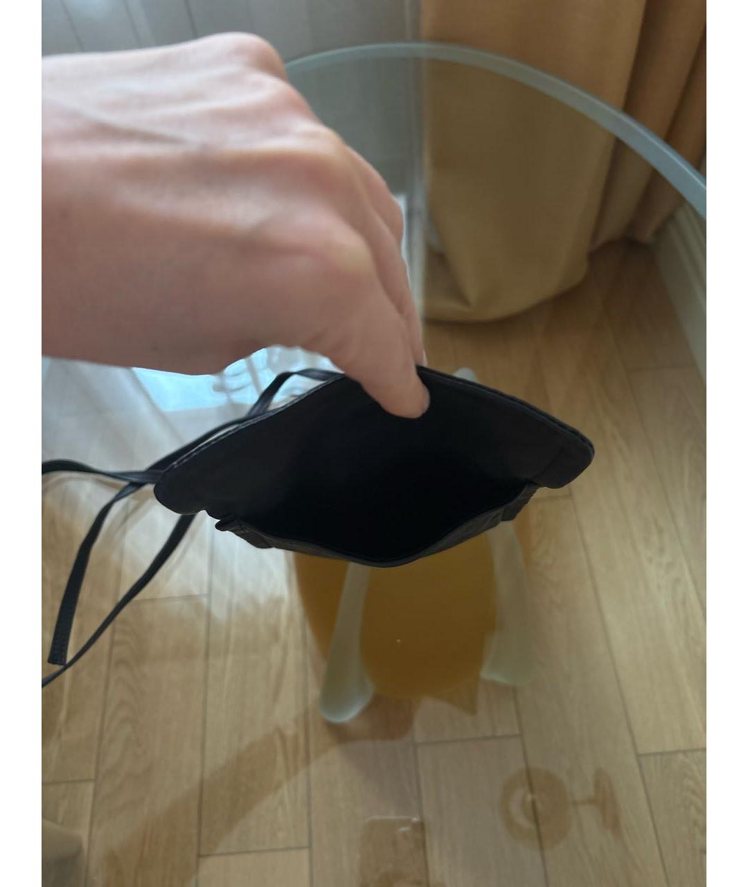 ANN DEMEULEMEESTER Черная кожаная сумка через плечо, фото 5