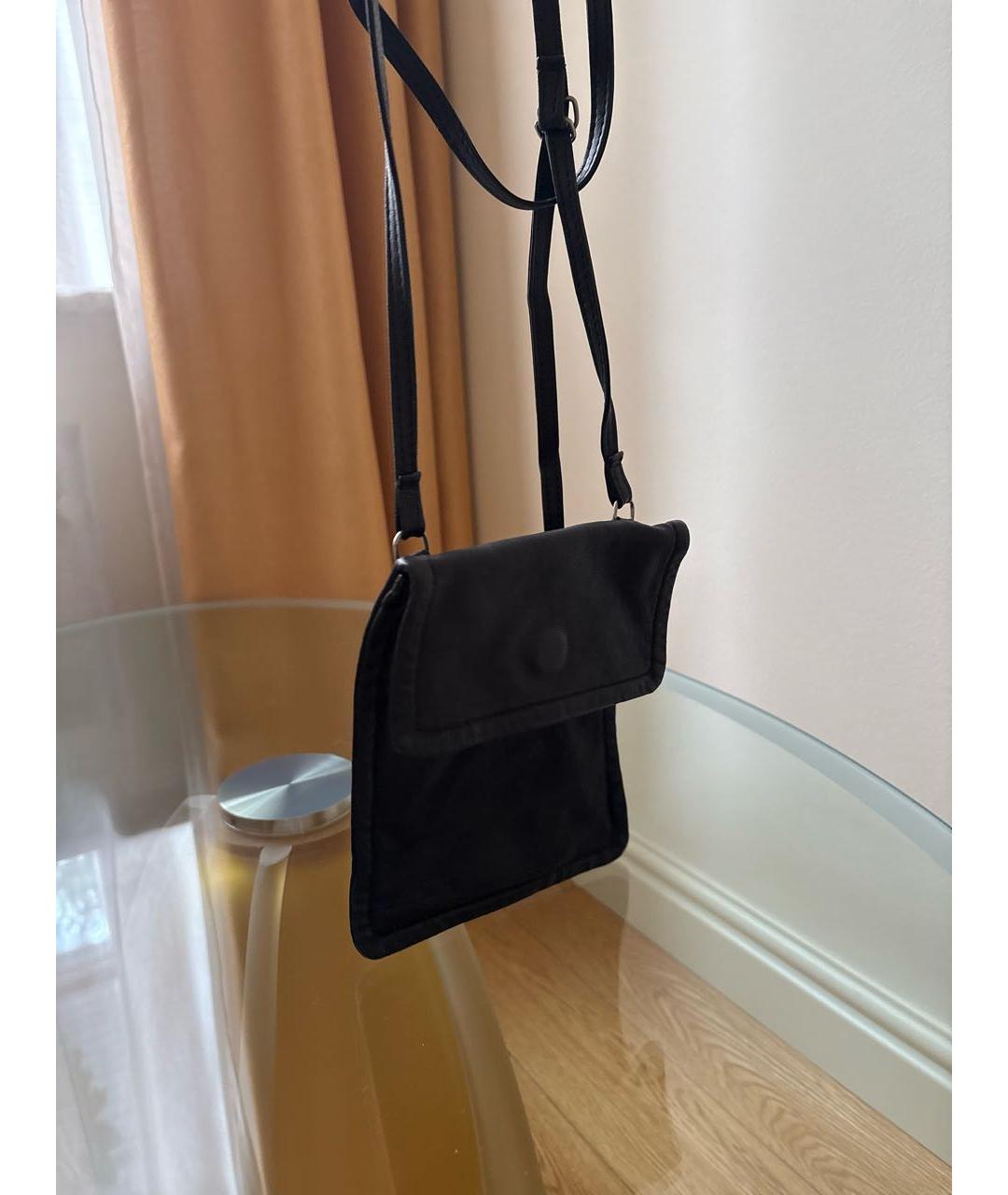 ANN DEMEULEMEESTER Черная кожаная сумка через плечо, фото 3