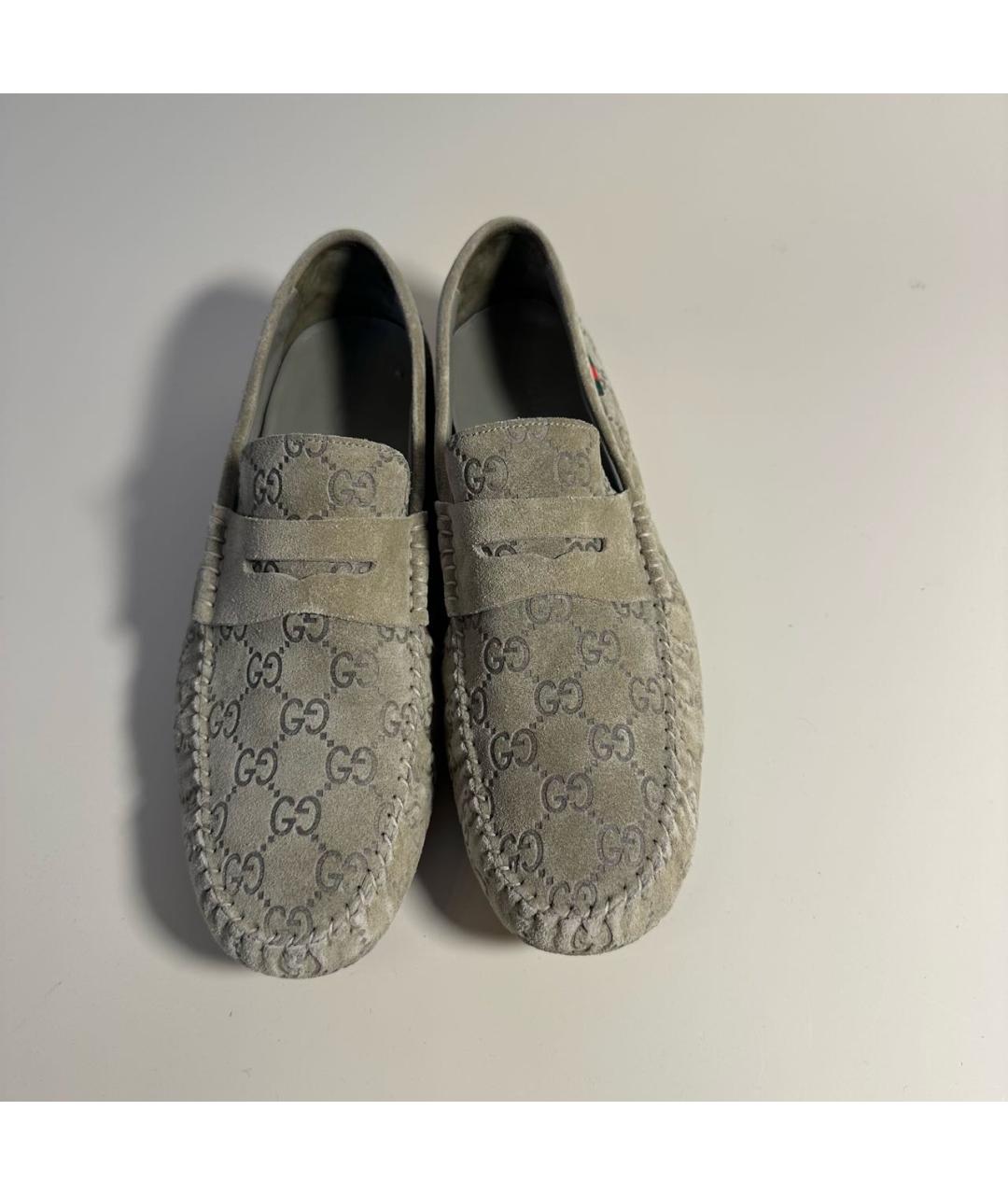 GUCCI Бежевые замшевые мокасины, фото 2