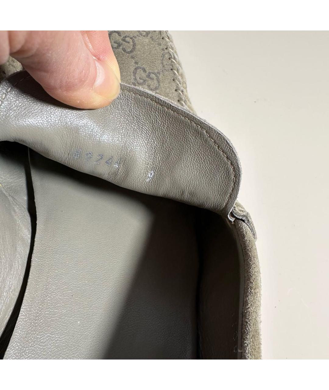 GUCCI Бежевые замшевые мокасины, фото 8