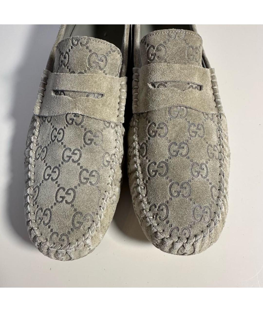 GUCCI Бежевые замшевые мокасины, фото 3