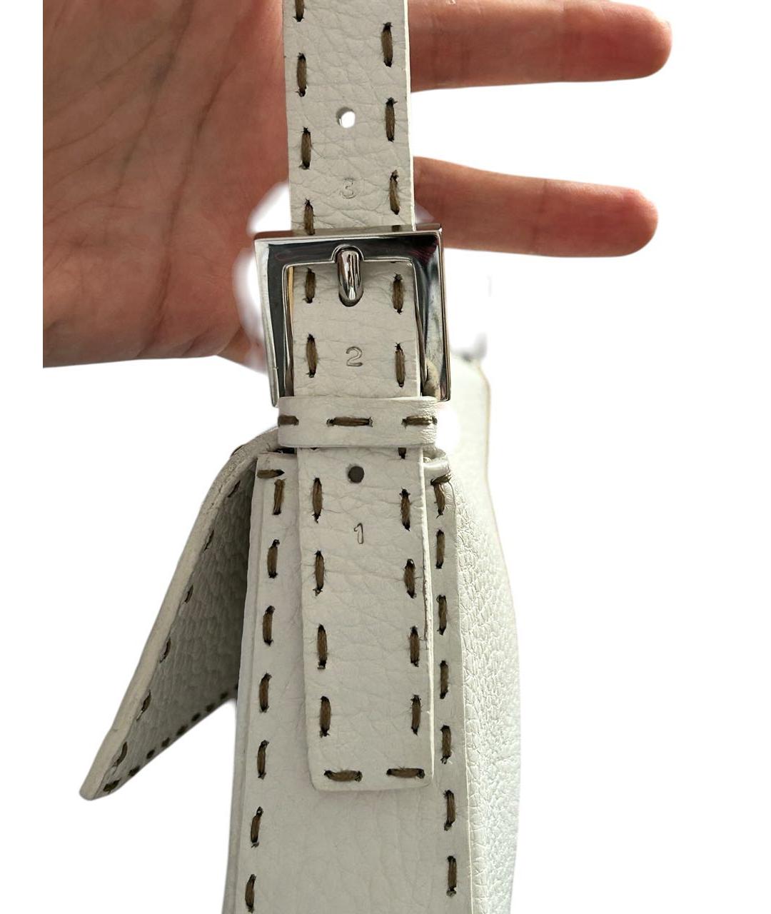 FENDI Белая кожаная сумка через плечо, фото 7