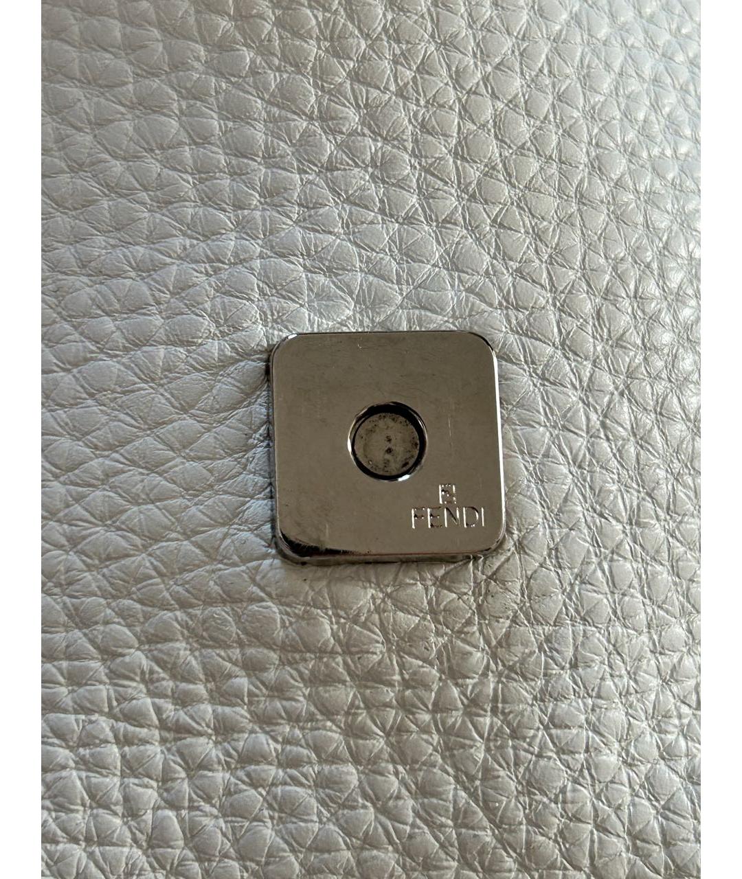 FENDI Белая кожаная сумка через плечо, фото 5
