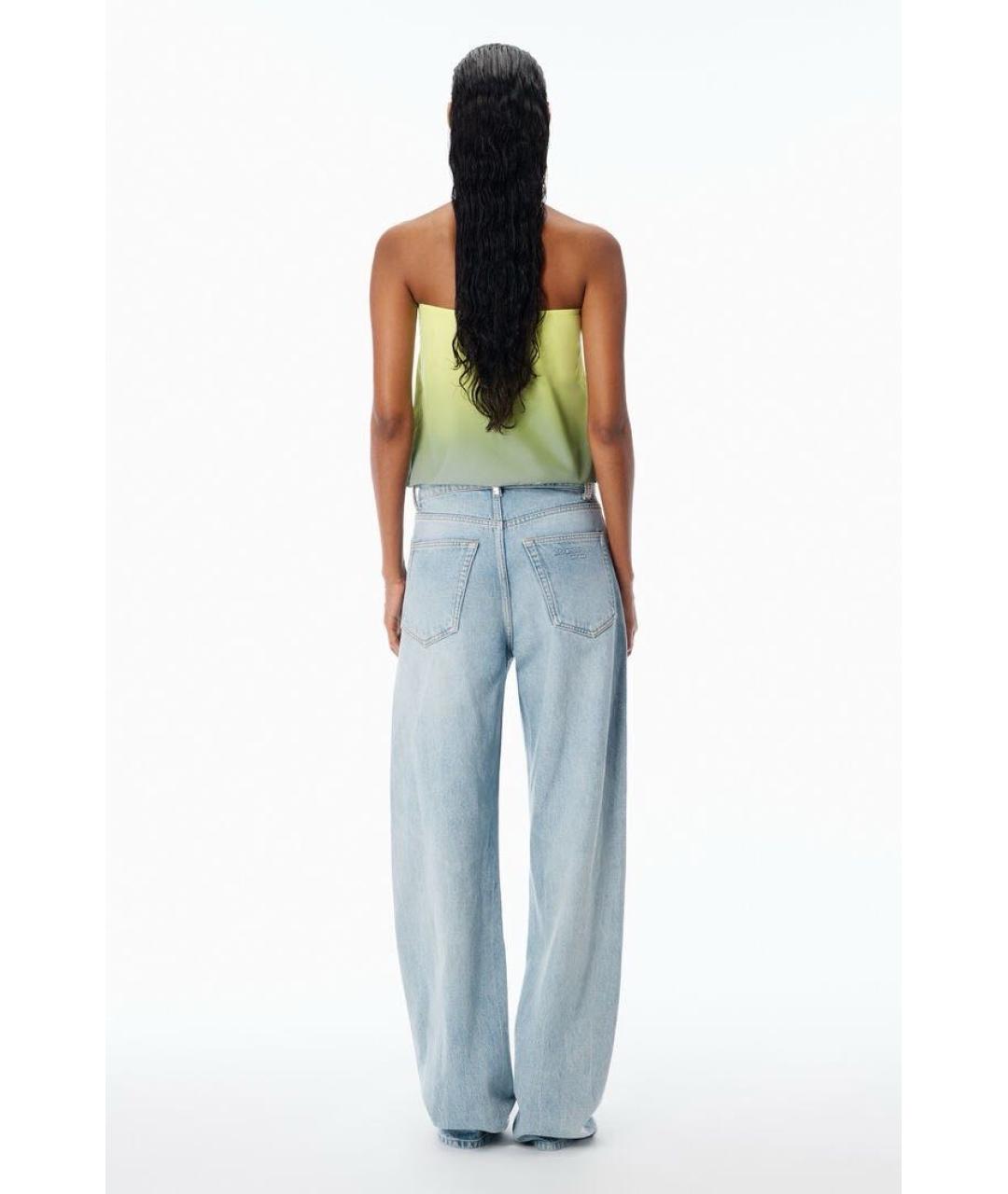 ALEXANDER WANG Голубые хлопковые прямые джинсы, фото 3