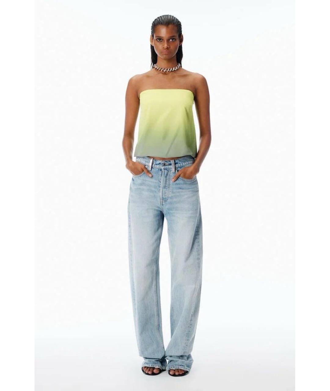 ALEXANDER WANG Голубые хлопковые прямые джинсы, фото 2