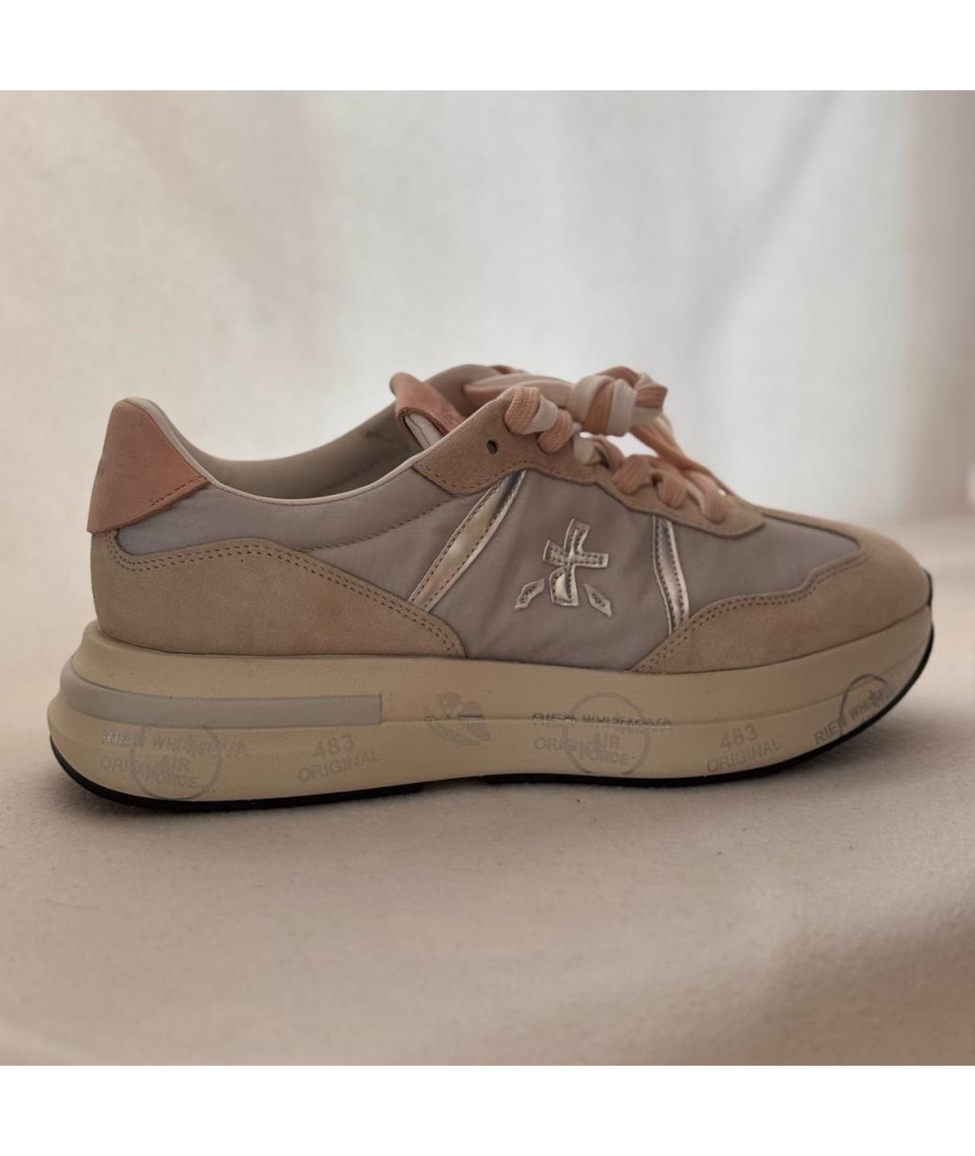 PREMIATA Бежевые текстильные кроссовки, фото 4