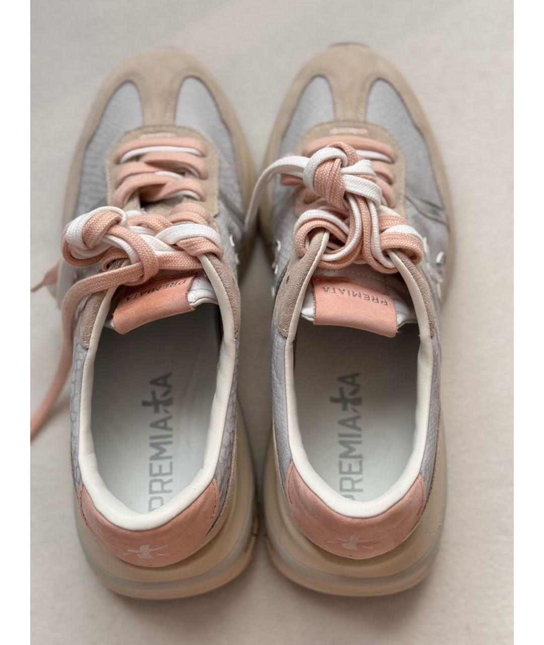 PREMIATA Бежевые текстильные кроссовки, фото 2