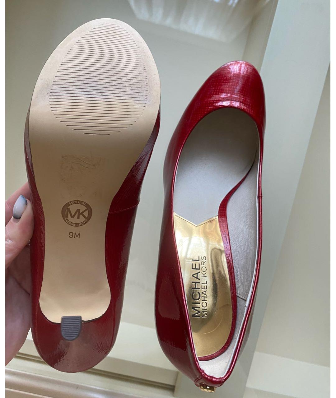 MICHAEL MICHAEL KORS Бордовые туфли из лакированной кожи, фото 4