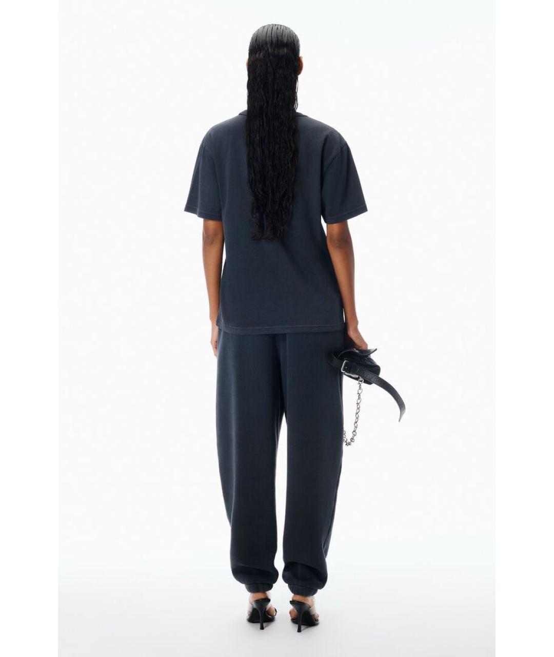 ALEXANDER WANG Серая хлопковая футболка, фото 3