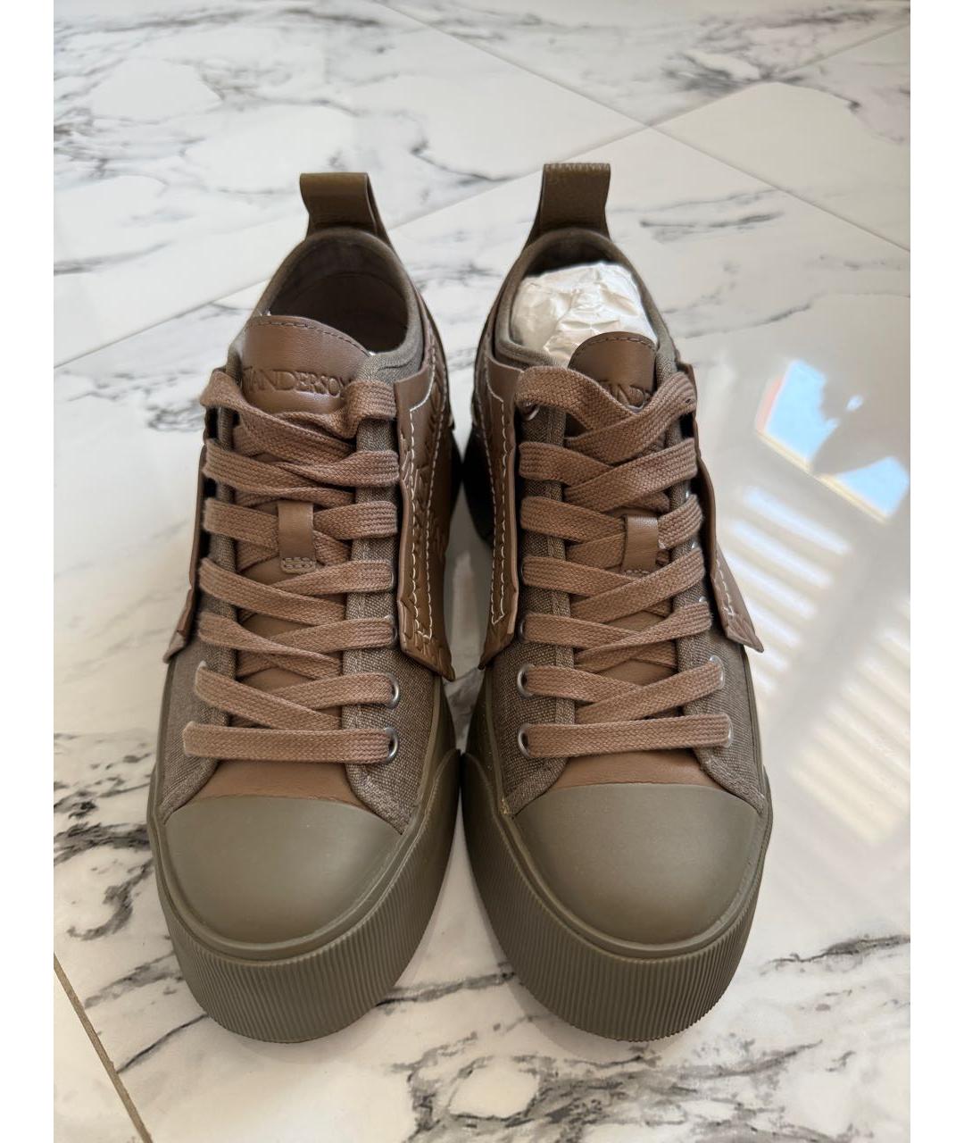 J.W.ANDERSON Хаки текстильные кеды, фото 2