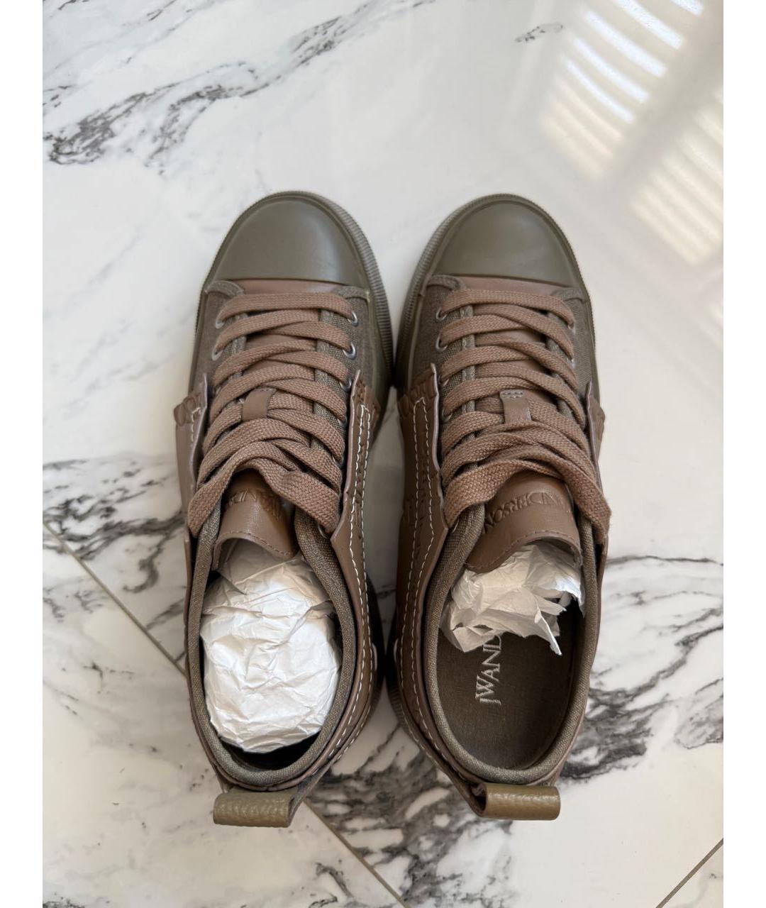 J.W.ANDERSON Хаки текстильные кеды, фото 3