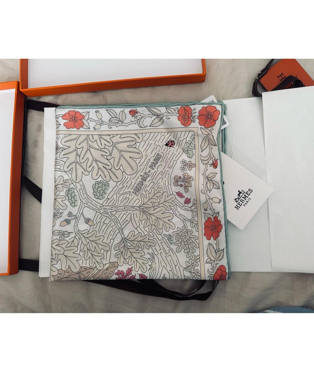HERMES Мульти шелковый платок, фото 6