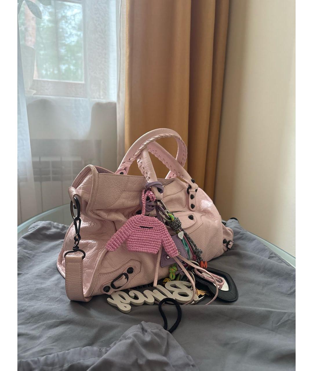 BALENCIAGA Розовая кожаная сумка через плечо, фото 2