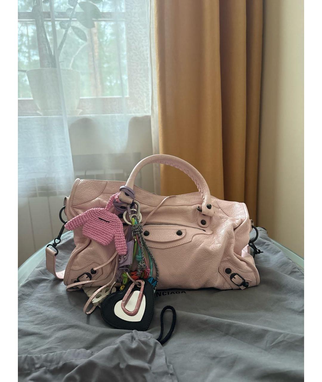 BALENCIAGA Розовая кожаная сумка через плечо, фото 9