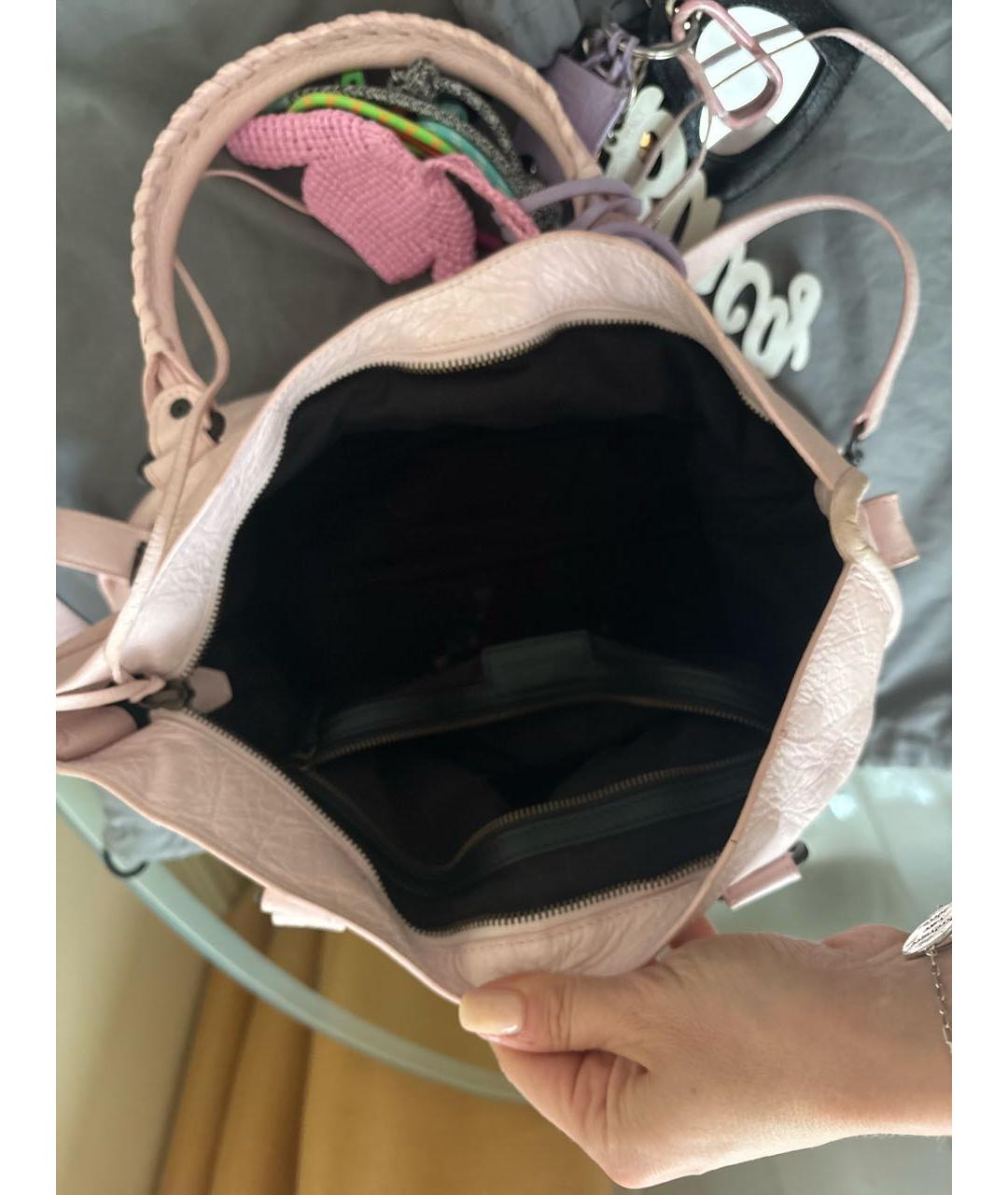 BALENCIAGA Розовая кожаная сумка через плечо, фото 4