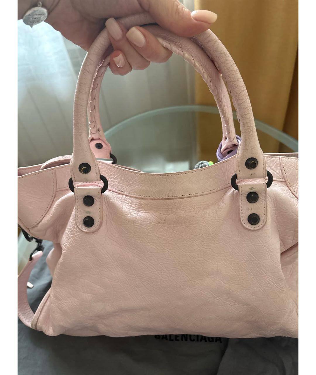 BALENCIAGA Розовая кожаная сумка через плечо, фото 7
