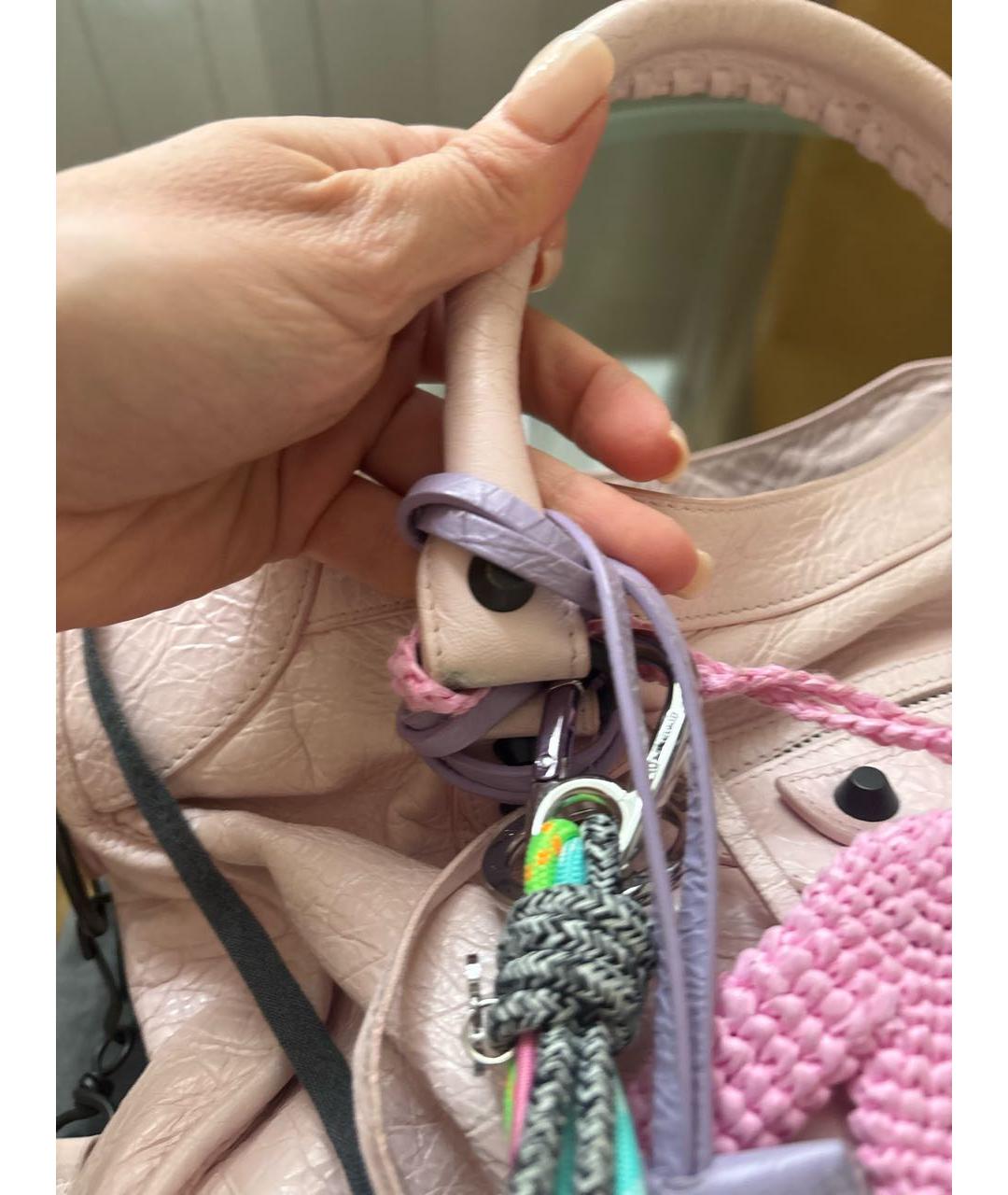 BALENCIAGA Розовая кожаная сумка через плечо, фото 6