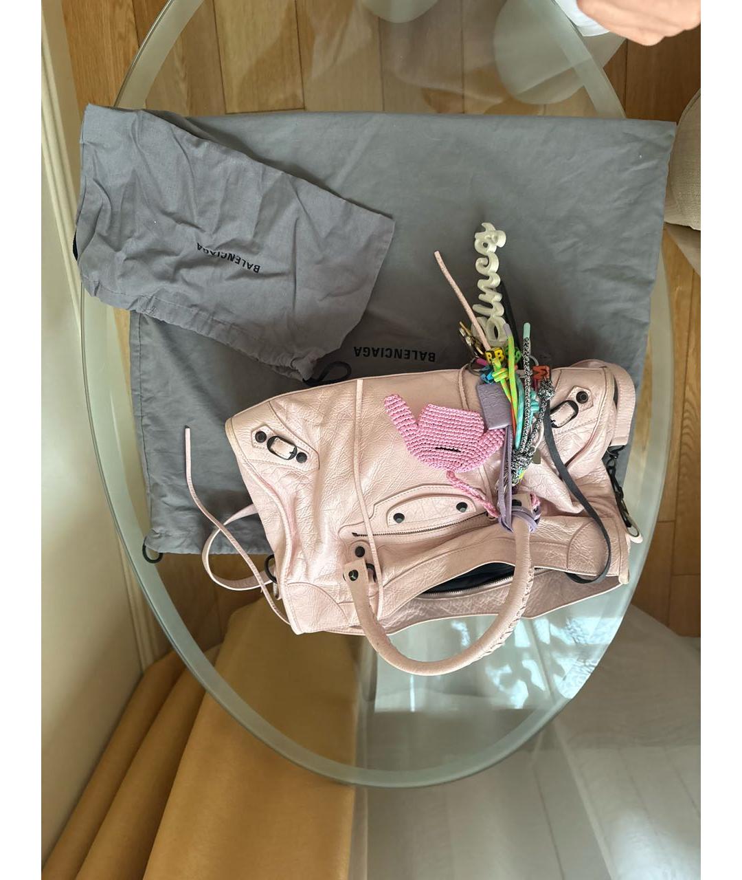 BALENCIAGA Розовая кожаная сумка через плечо, фото 5