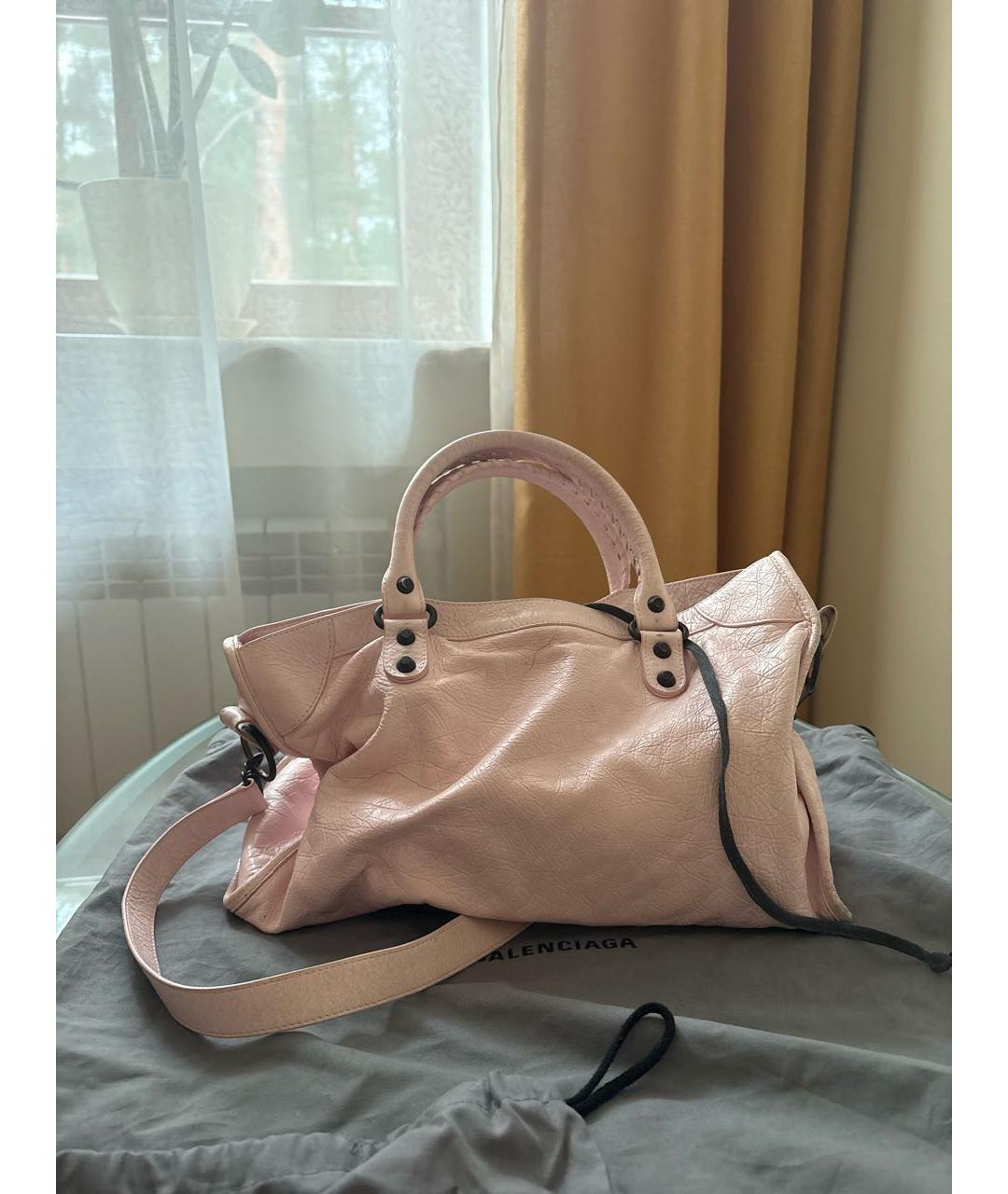 BALENCIAGA Розовая кожаная сумка через плечо, фото 3