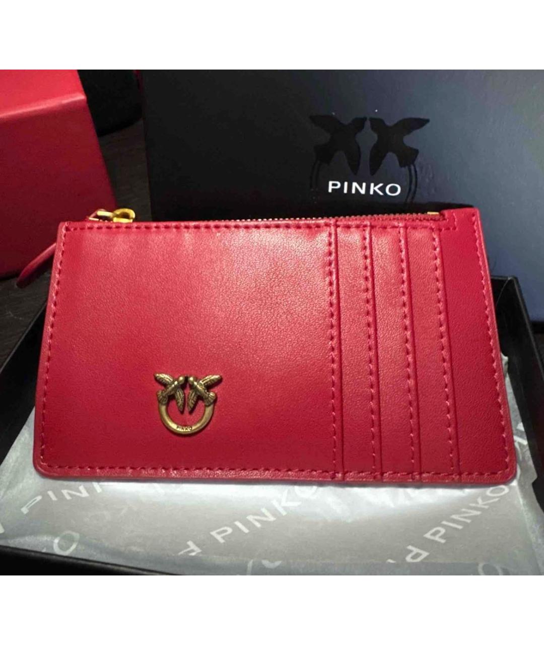 PINKO Красный кожаный кошелек, фото 7