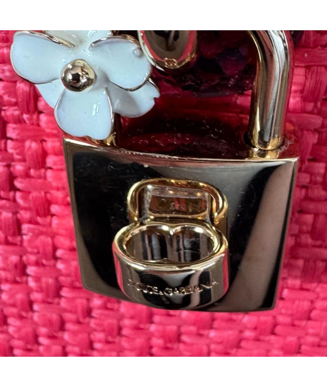 DOLCE&GABBANA Красная кожаная сумка с короткими ручками, фото 5