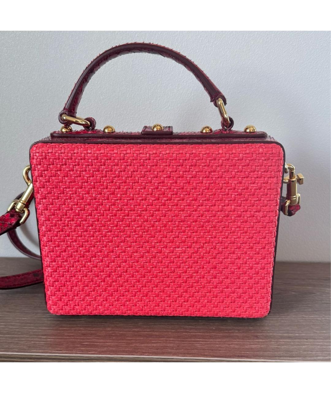 DOLCE&GABBANA Красная кожаная сумка с короткими ручками, фото 3