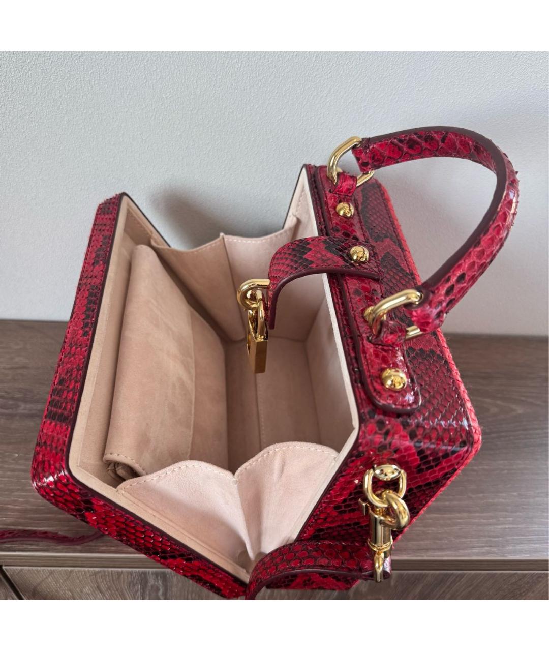 DOLCE&GABBANA Красная кожаная сумка с короткими ручками, фото 4