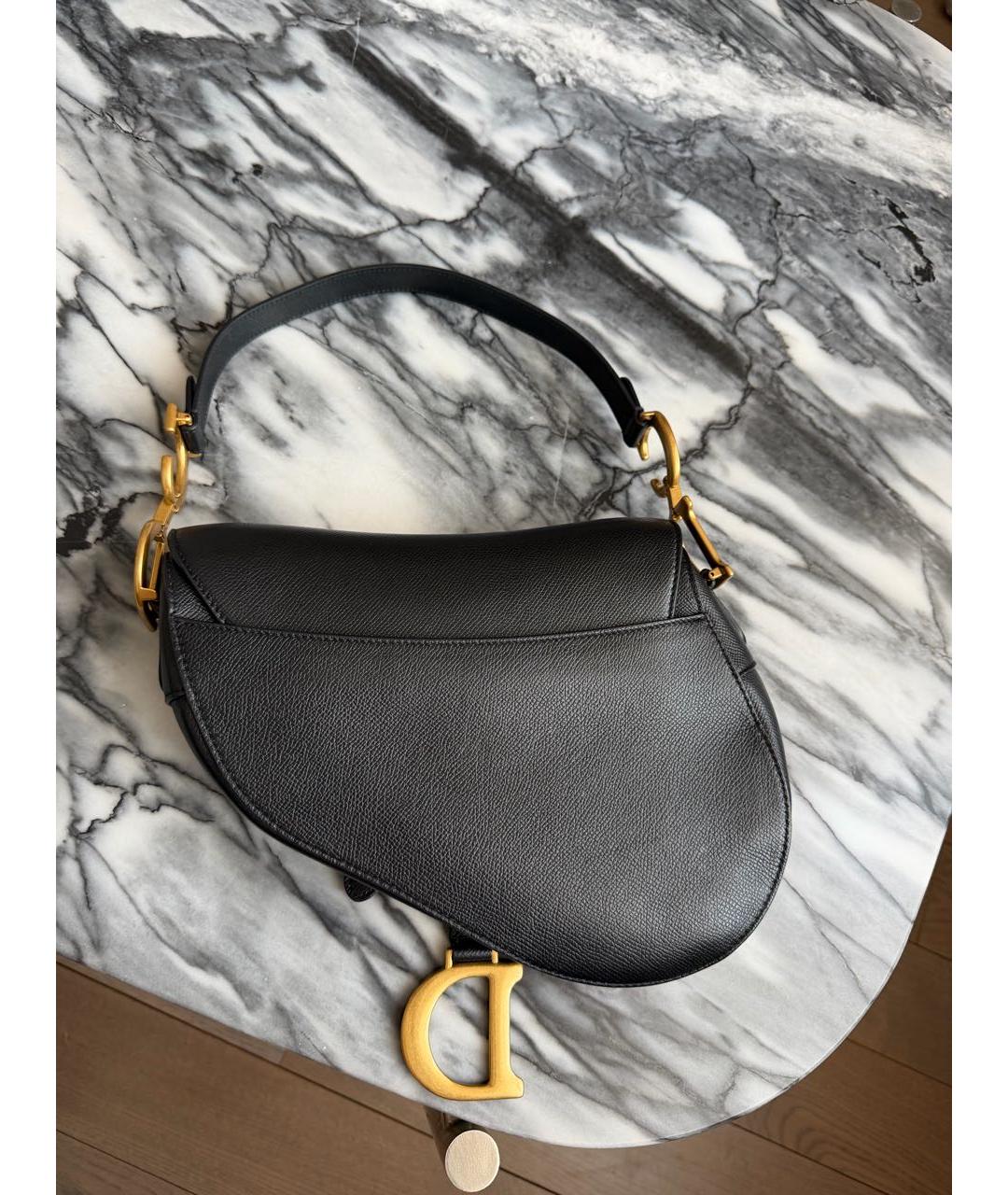 CHRISTIAN DIOR Черная кожаная сумка через плечо, фото 2