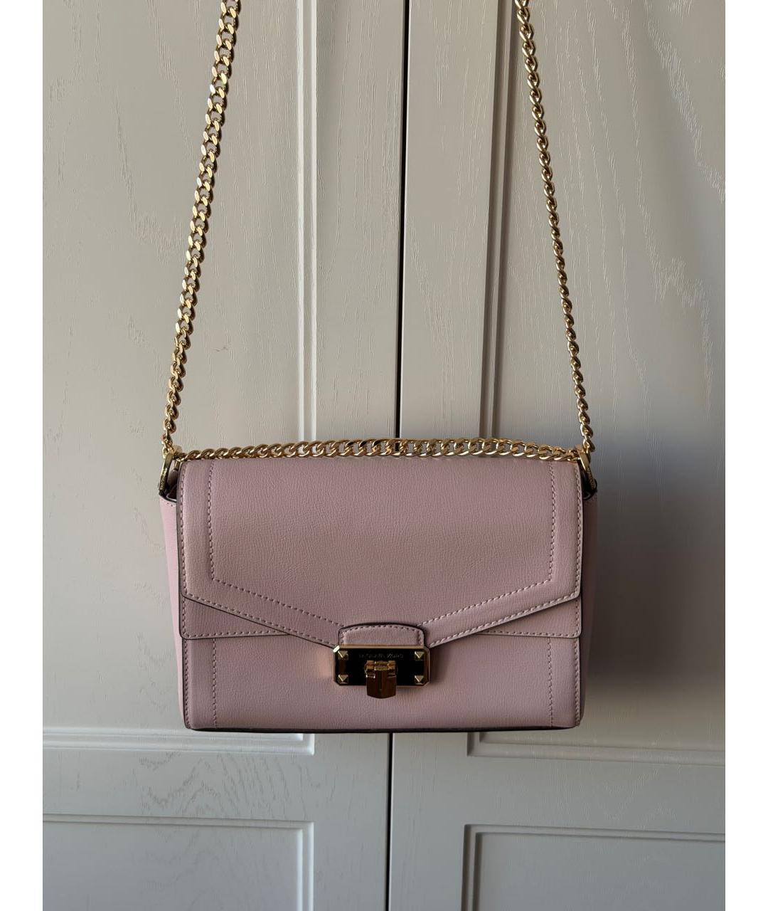 MICHAEL KORS Розовая кожаная сумка через плечо, фото 3