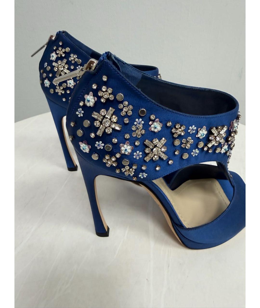 CHRISTIAN DIOR Темно-синие текстильные туфли, фото 7