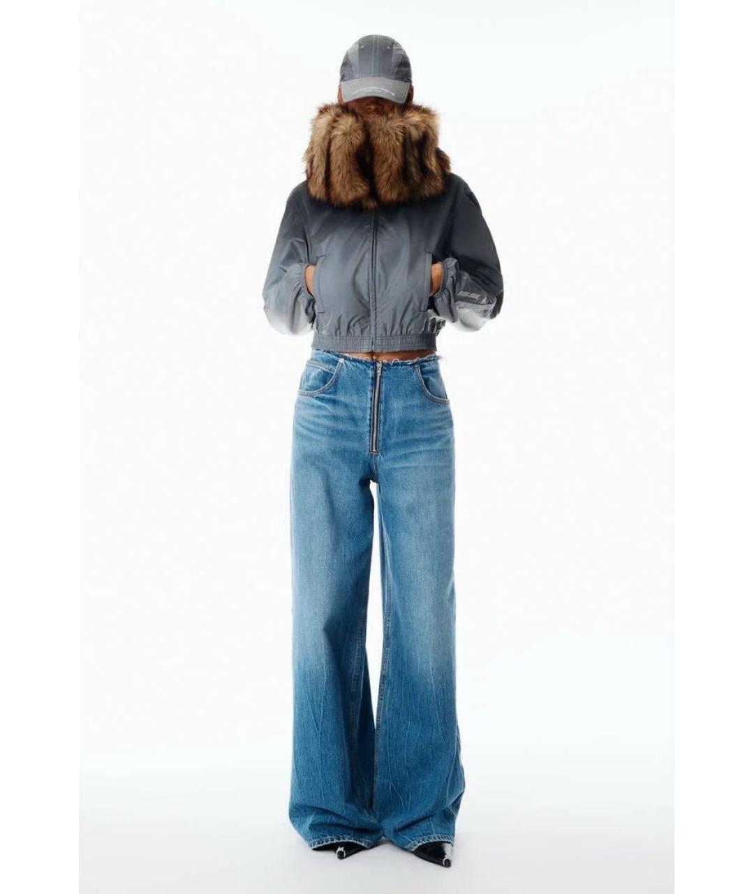 ALEXANDER WANG Синие хлопковые прямые джинсы, фото 4