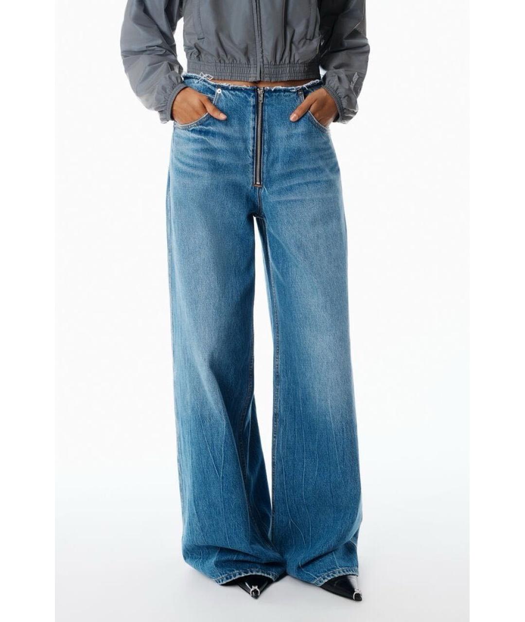 ALEXANDER WANG Синие хлопковые прямые джинсы, фото 2