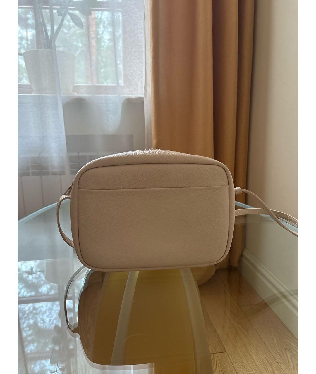 BALENCIAGA Бежевая кожаная сумка через плечо, фото 3