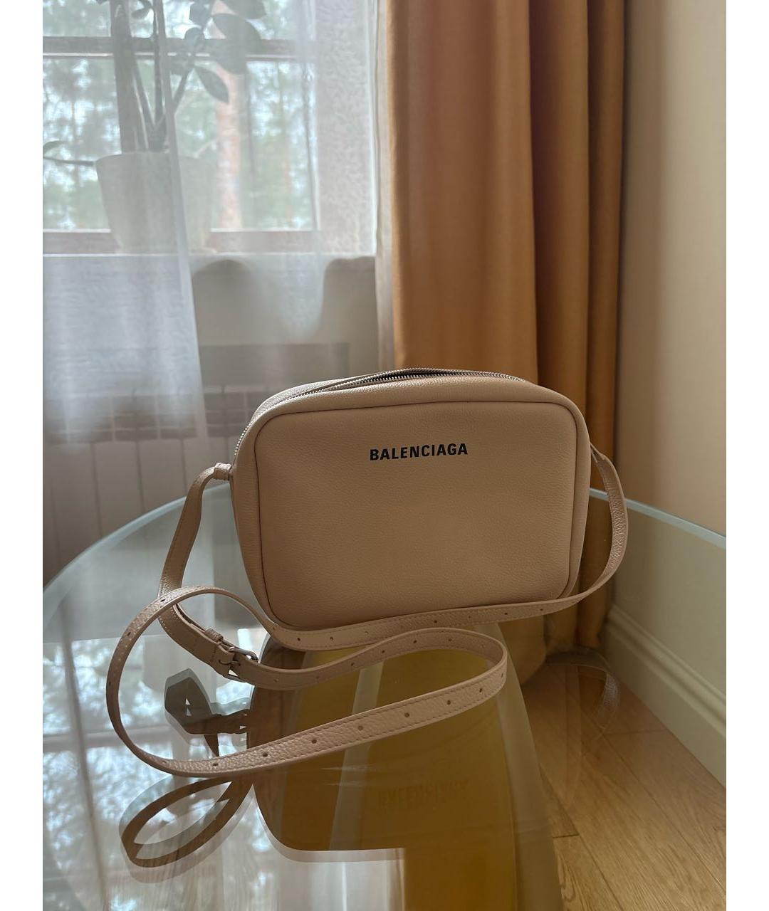 BALENCIAGA Бежевая кожаная сумка через плечо, фото 6