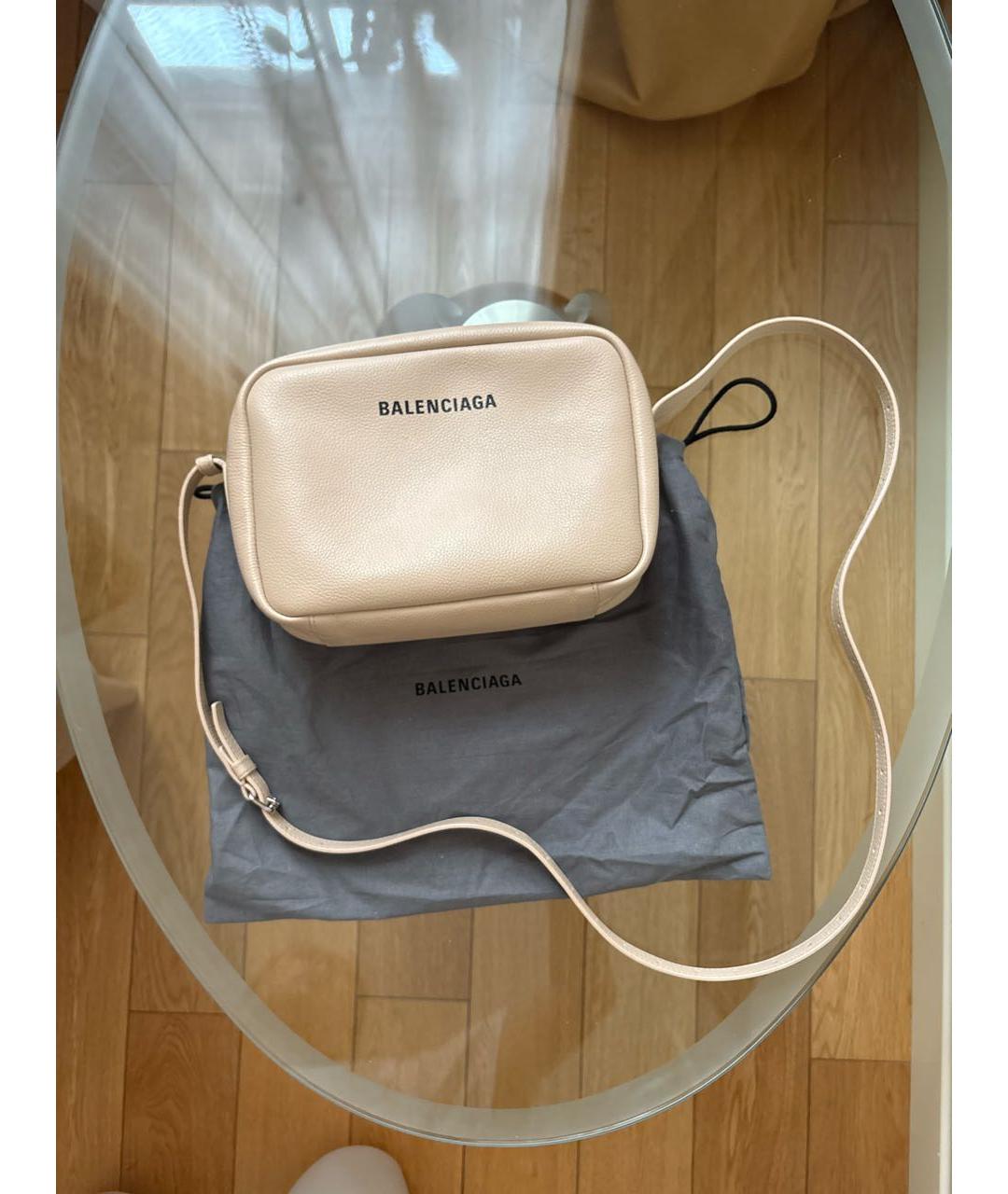 BALENCIAGA Бежевая кожаная сумка через плечо, фото 5