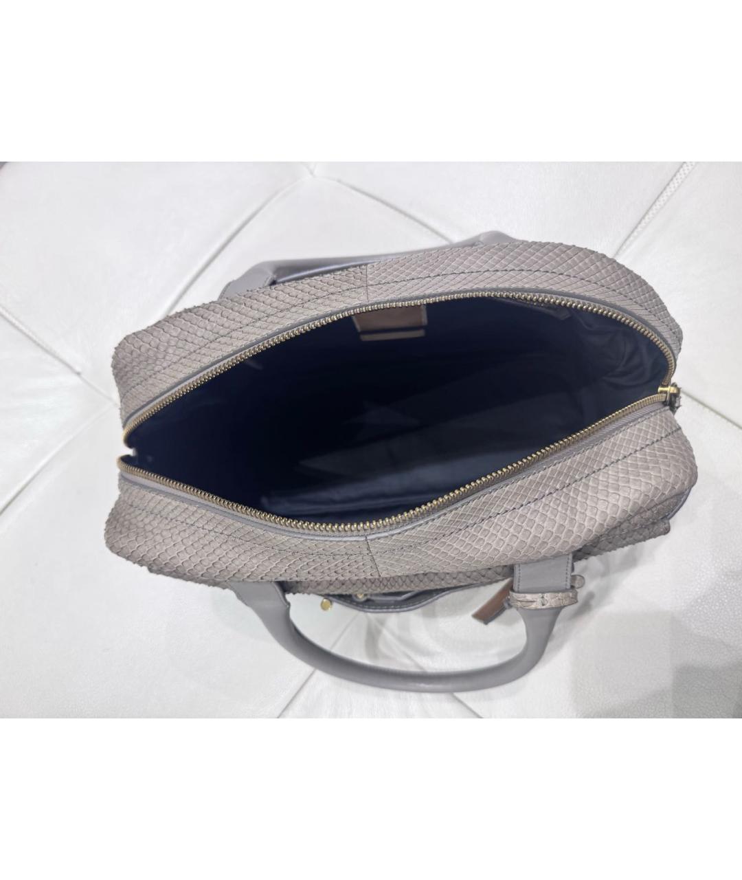 REED KRAKOFF Бежевая сумка с короткими ручками из экзотической кожи, фото 4