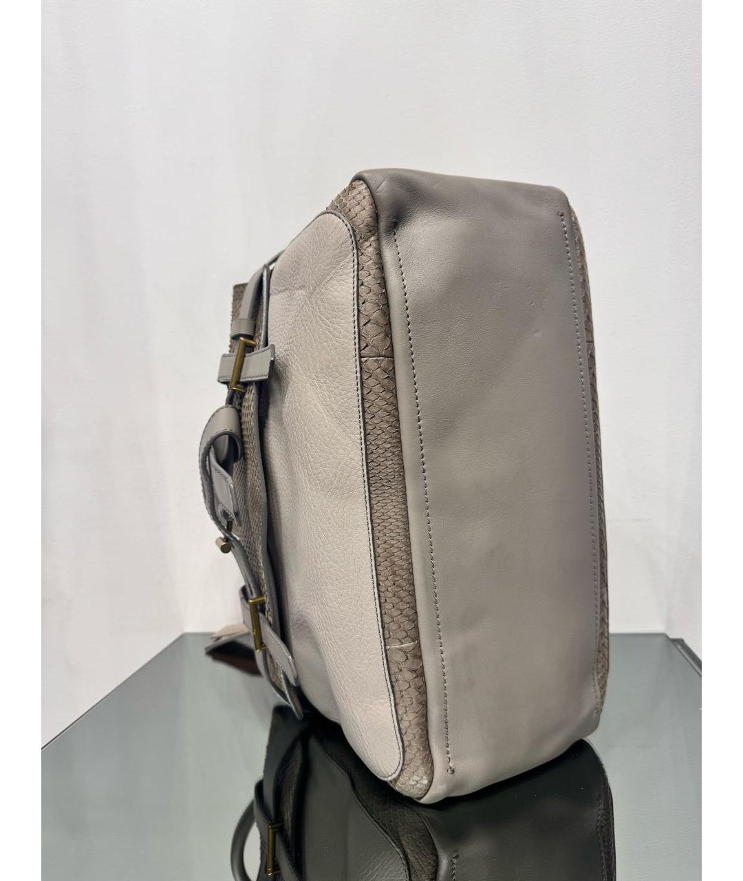 REED KRAKOFF Бежевая сумка с короткими ручками из экзотической кожи, фото 6