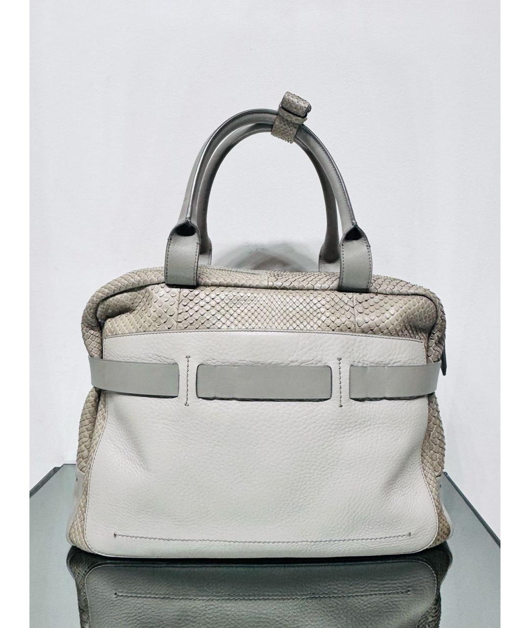 REED KRAKOFF Бежевая сумка с короткими ручками из экзотической кожи, фото 2