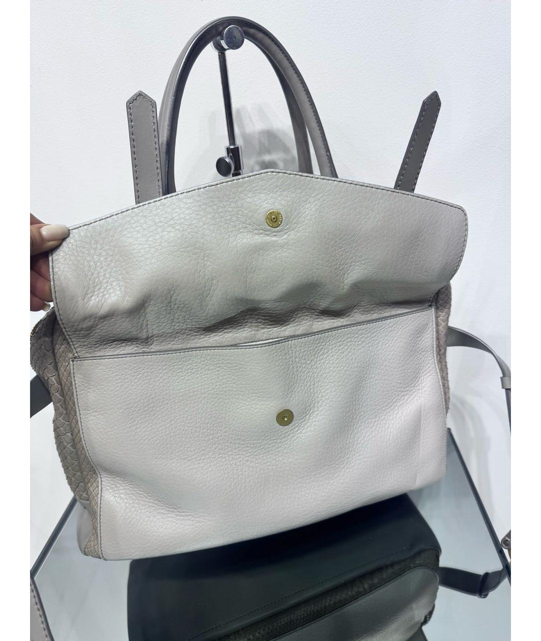 REED KRAKOFF Бежевая сумка с короткими ручками из экзотической кожи, фото 7