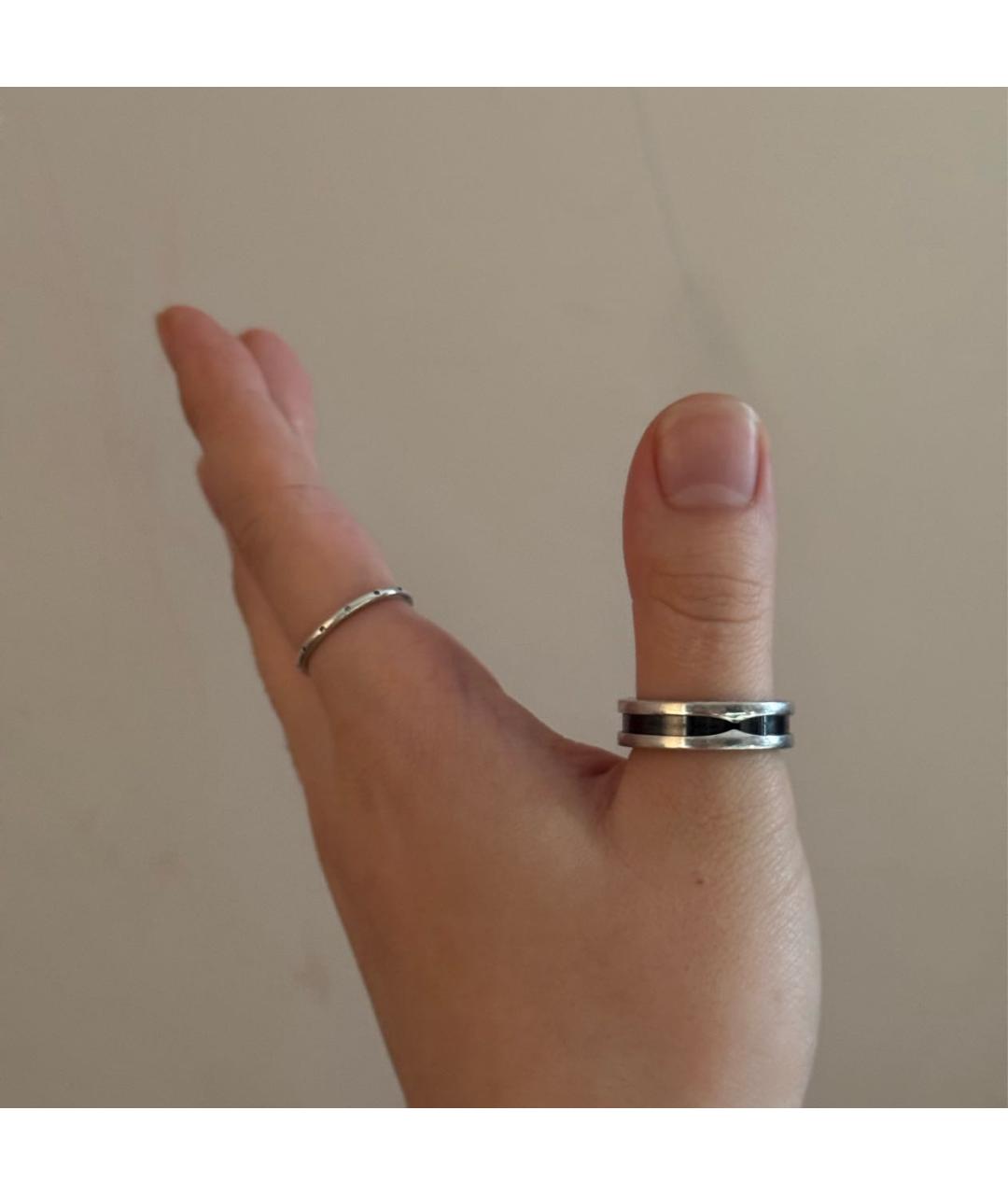 BVLGARI Черное серебряное кольцо, фото 8