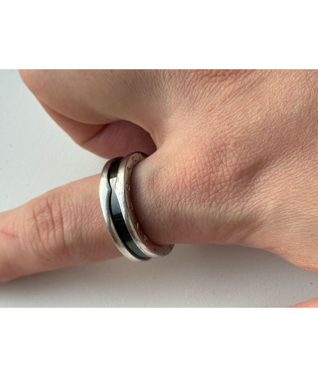BVLGARI Черное серебряное кольцо, фото 7