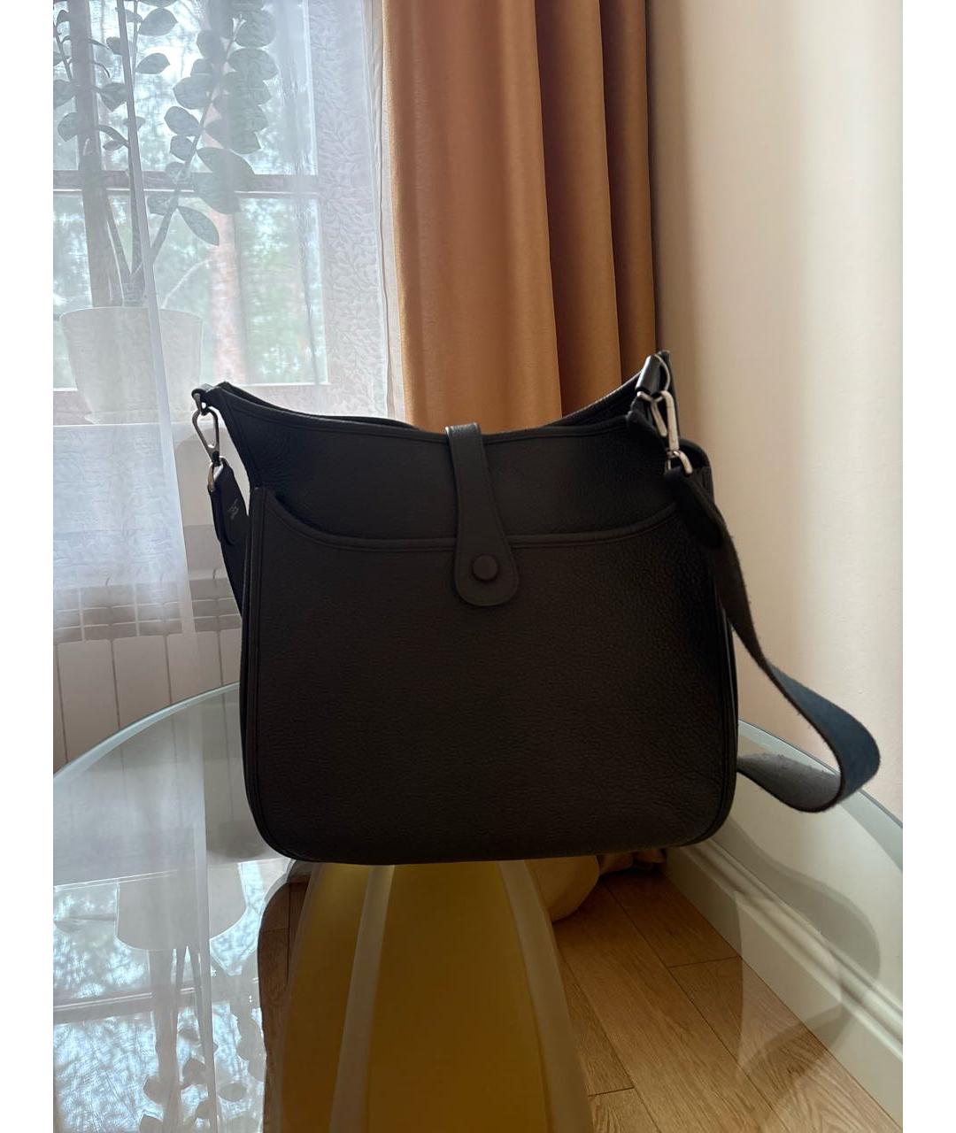 HERMES Хаки кожаная сумка через плечо, фото 3