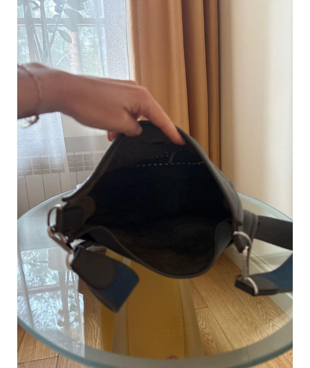 HERMES Хаки кожаная сумка через плечо, фото 4