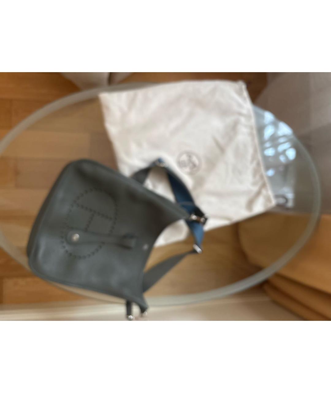 HERMES Хаки кожаная сумка через плечо, фото 5