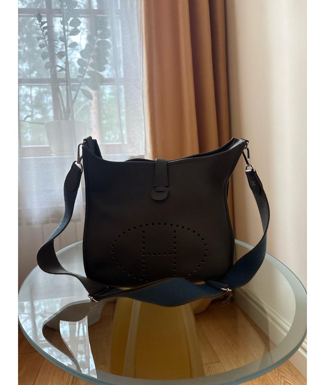 HERMES Хаки кожаная сумка через плечо, фото 6