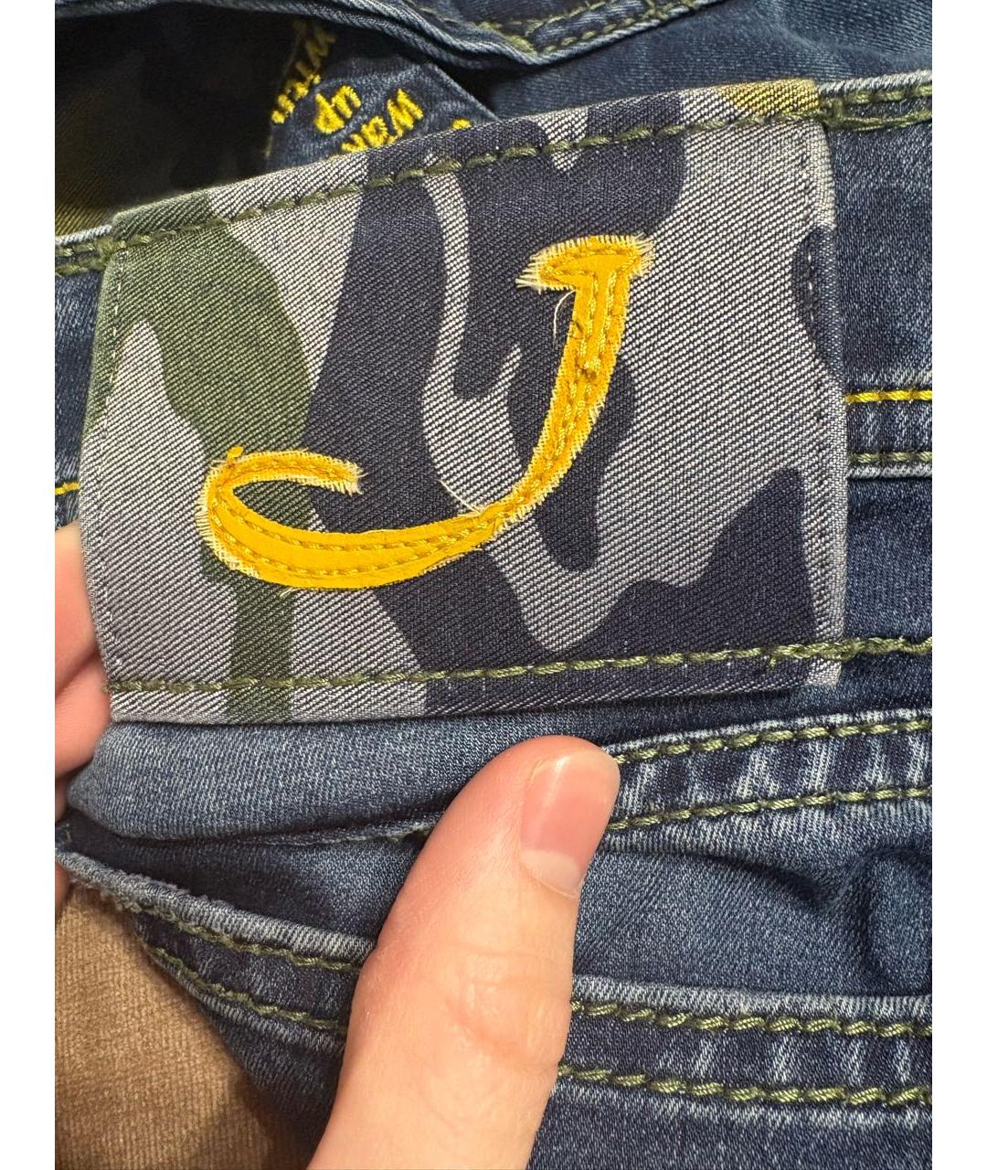 JACOB COHEN Темно-синие хлопковые прямые джинсы, фото 5