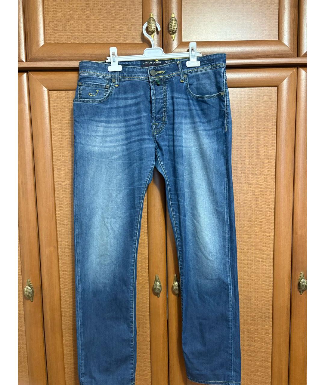 JACOB COHEN Темно-синие хлопковые прямые джинсы, фото 8